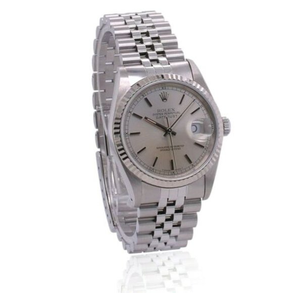 Rolex Datejust Ladies Watch 18k White Gold & SS Silver Index Jubilee 68274 31mm - Picture 4 of 5